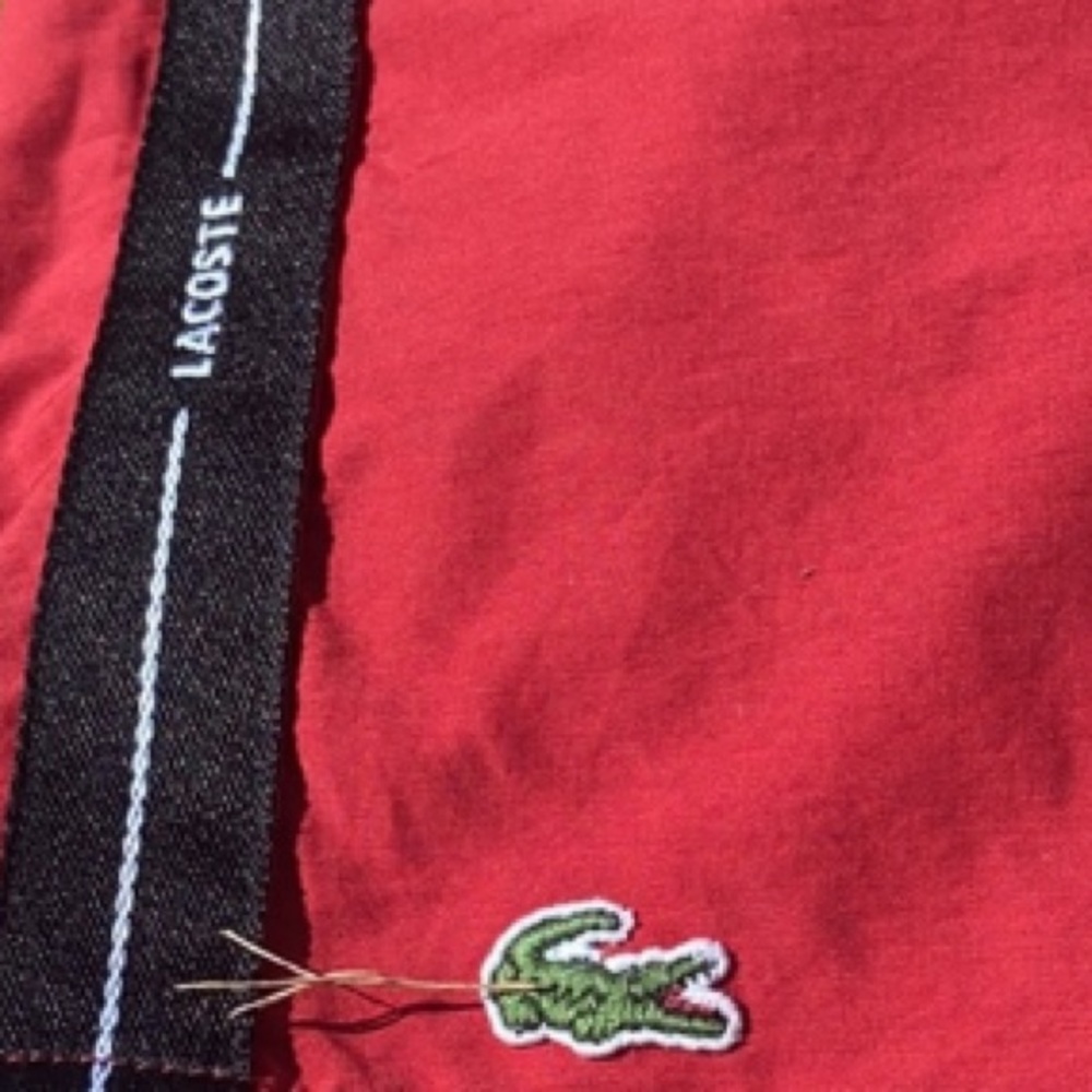 Laoste Swim Trunks Red and Black (LNC) w/ pockets